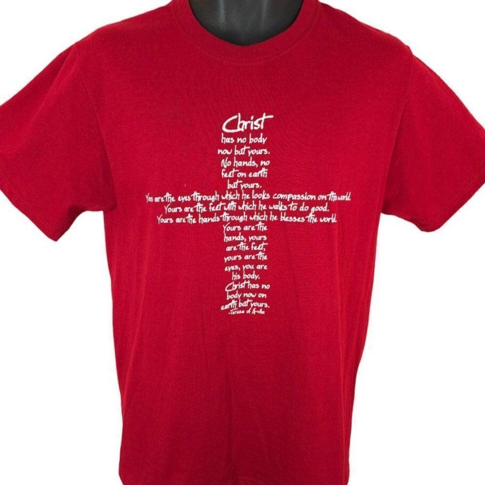 Vintage Christian T Shirt Mens Size Small Y2K Jesus Christ Teresa Of Avila